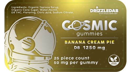 Cosmic Gummies 1250mg D8 THC Banana Cream Pie