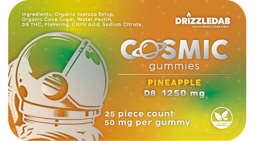 Cosmic Gummies 1250mg D8 THC Pineapple plant based