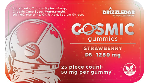 Cosmic Gummies 1250mg D8 THC Strawberry
