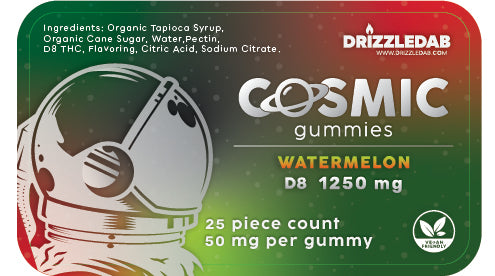 Cosmic Gummies 1250mg D8 THC Watermelon