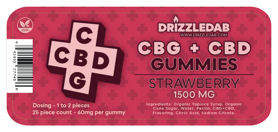 Strawberry CBG + CBD Pectin 1500mg Gummies