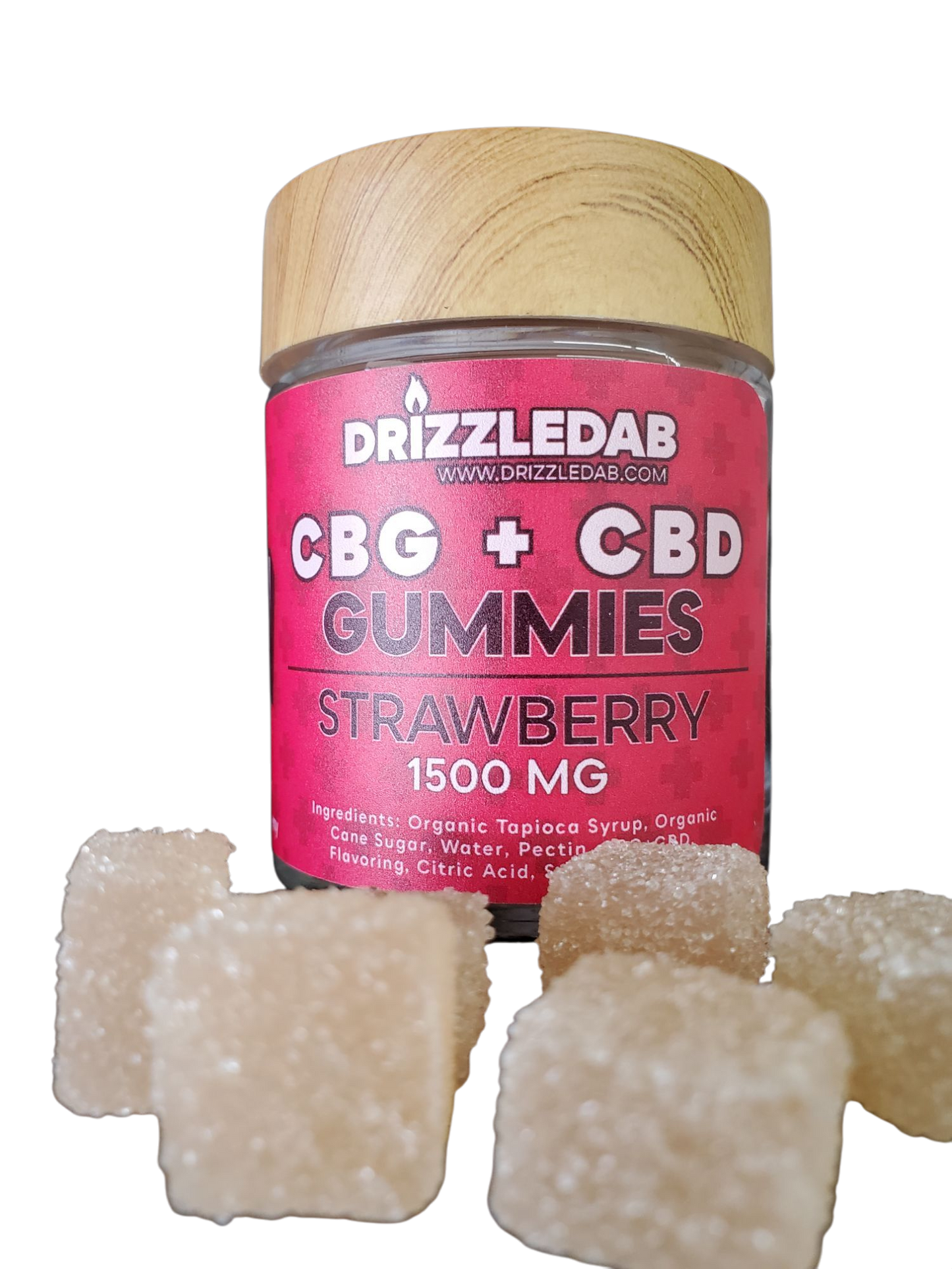 Strawberry CBG + CBD Pectin 1500mg Gummies