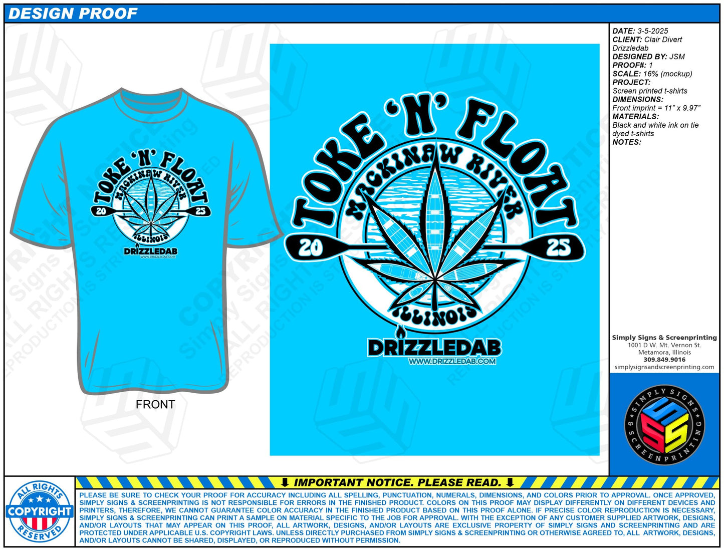 Drizzledab's 2025 6th Annual Token' Float benefitting MS Society ticket and shirt