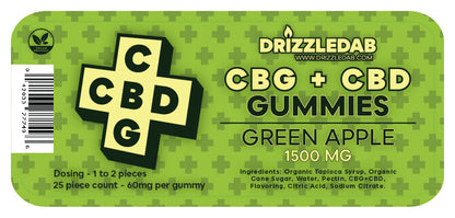 Green Apple CBG + CBD Pectin 1500mg Gummies