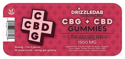 Strawberry CBG + CBD Pectin 1500mg Gummies