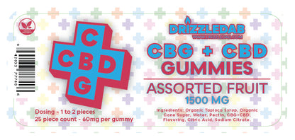 Assorted Flavors CBG + CBD Pectin 1500mg Gummies
