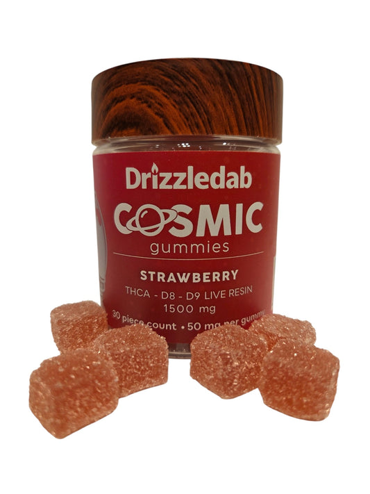 Cosmic Gummies 1500mg THCA + THC8 + D9 Live Resin Strawberry