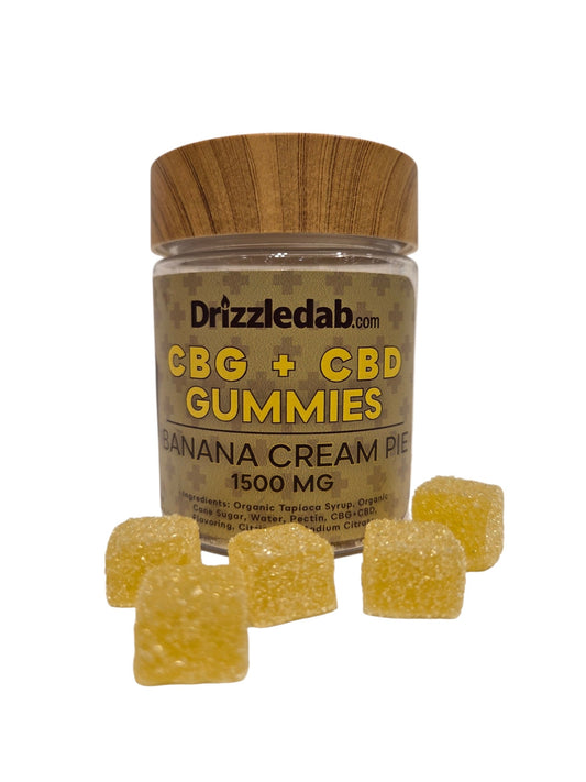Banana Cream Pie CBG + CBD Pectin 1500mg Gummies All Natural Organic Base