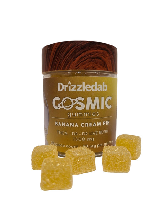 Cosmic Gummies Banana Cream Pie 1500mg THCA + THC8 + D9 Live Resin