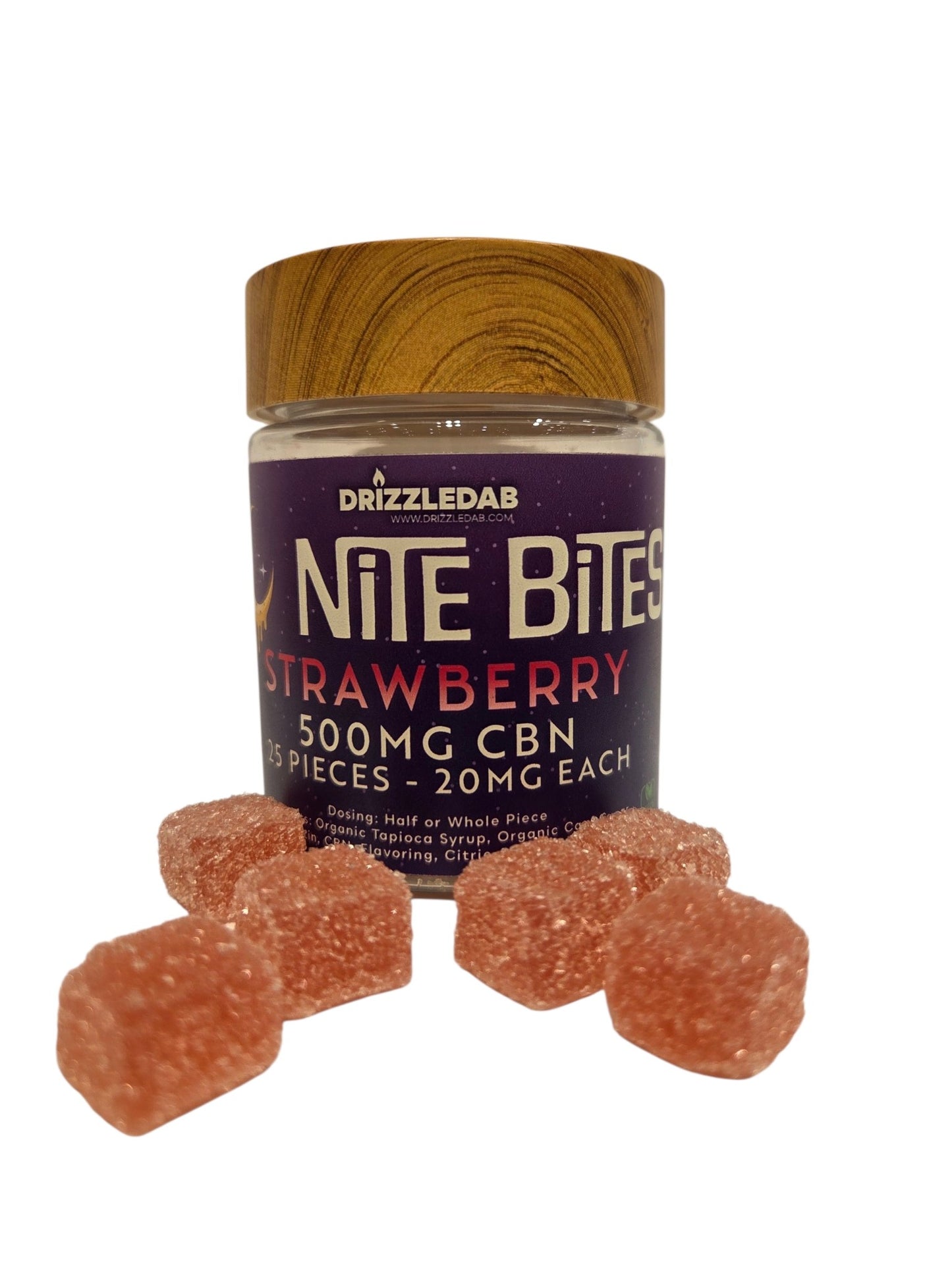 Nite Bites CBN Gummies 500 mg Strawberry Plant Based Vegan