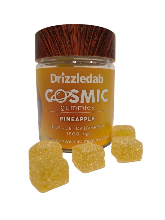Cosmic Gummies 1500mg THCA + THC8 + D9 Live Resin Pineapple