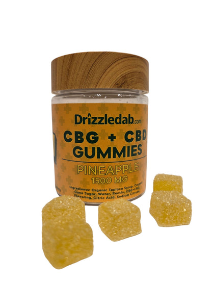 Pineapple CBG + CBD Pectin 1500mg Gummies All Natural Organic Base Vegan
